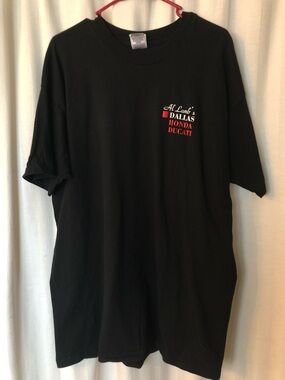 Tee: Al lamb’s ducati dallas honda biker shirt dbl sided xxl